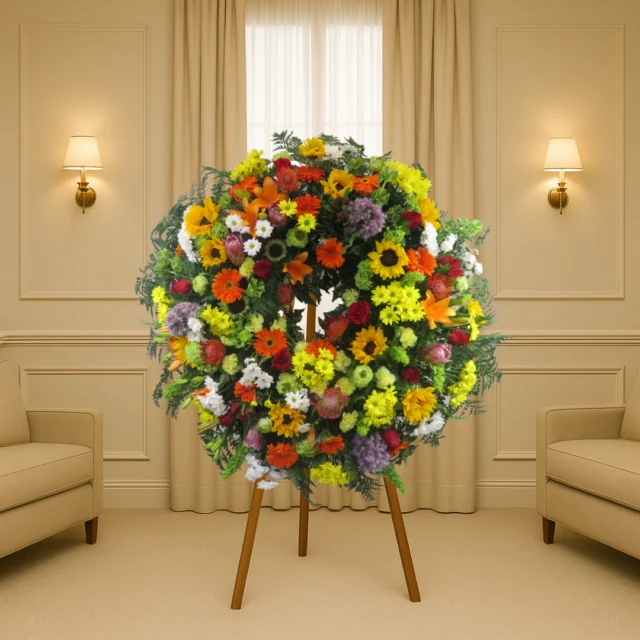 Corona floral flor variada